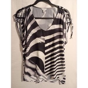 Calvin Klein Women's Size Small Zebra Print Light Weight Open Tie Shoulder